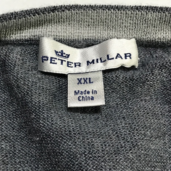 Peter Millar Sweater Men XXL Soft V Neck Merino Wool Silk Golf Cosmetic 2nd Hole - Picture 4 of 11